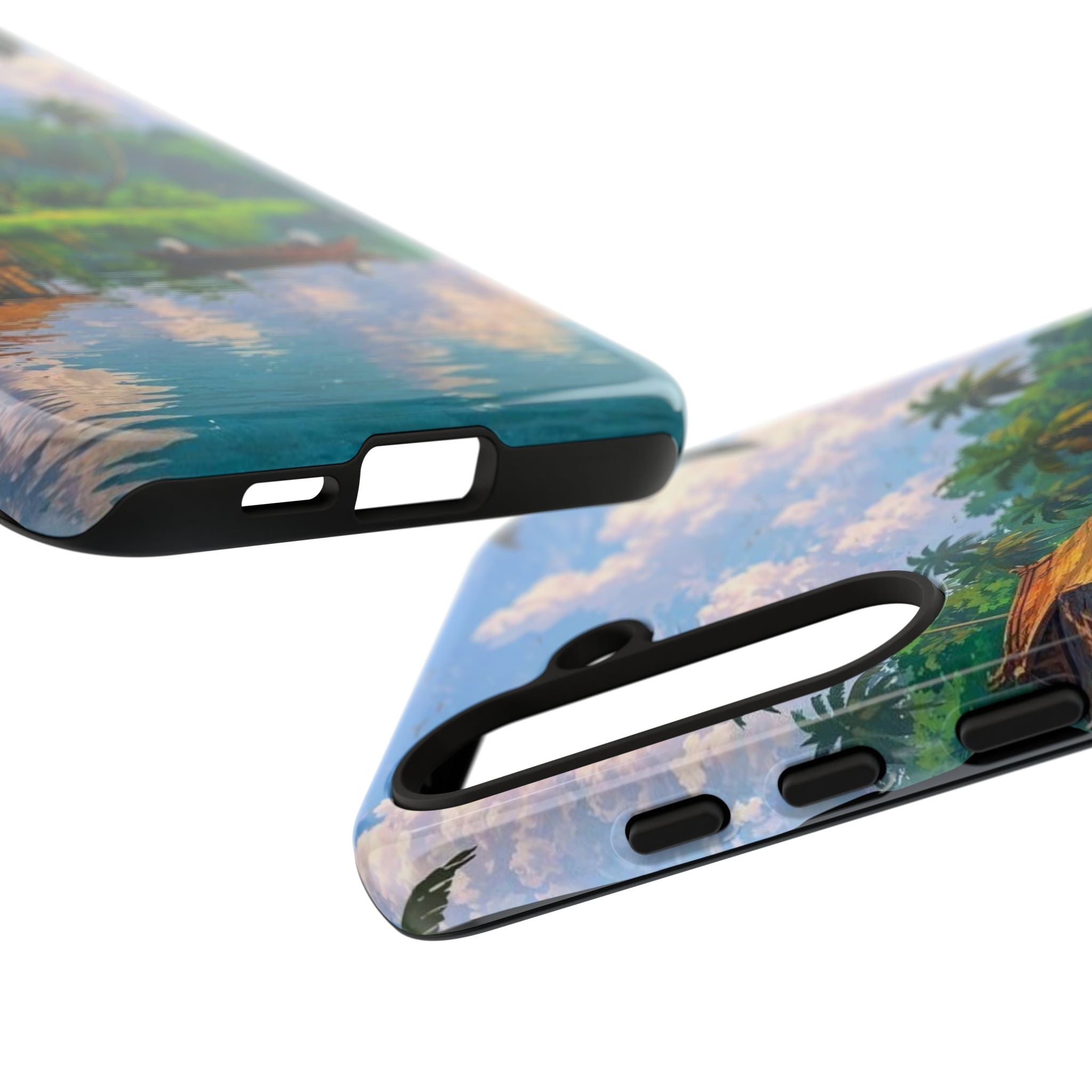 Tropical Landscape Phone Case, Nature Inspired Cover, Beach Vibe Gift, Artwork Protection Case, Summer Essentials Iphone and Samsung Cases
