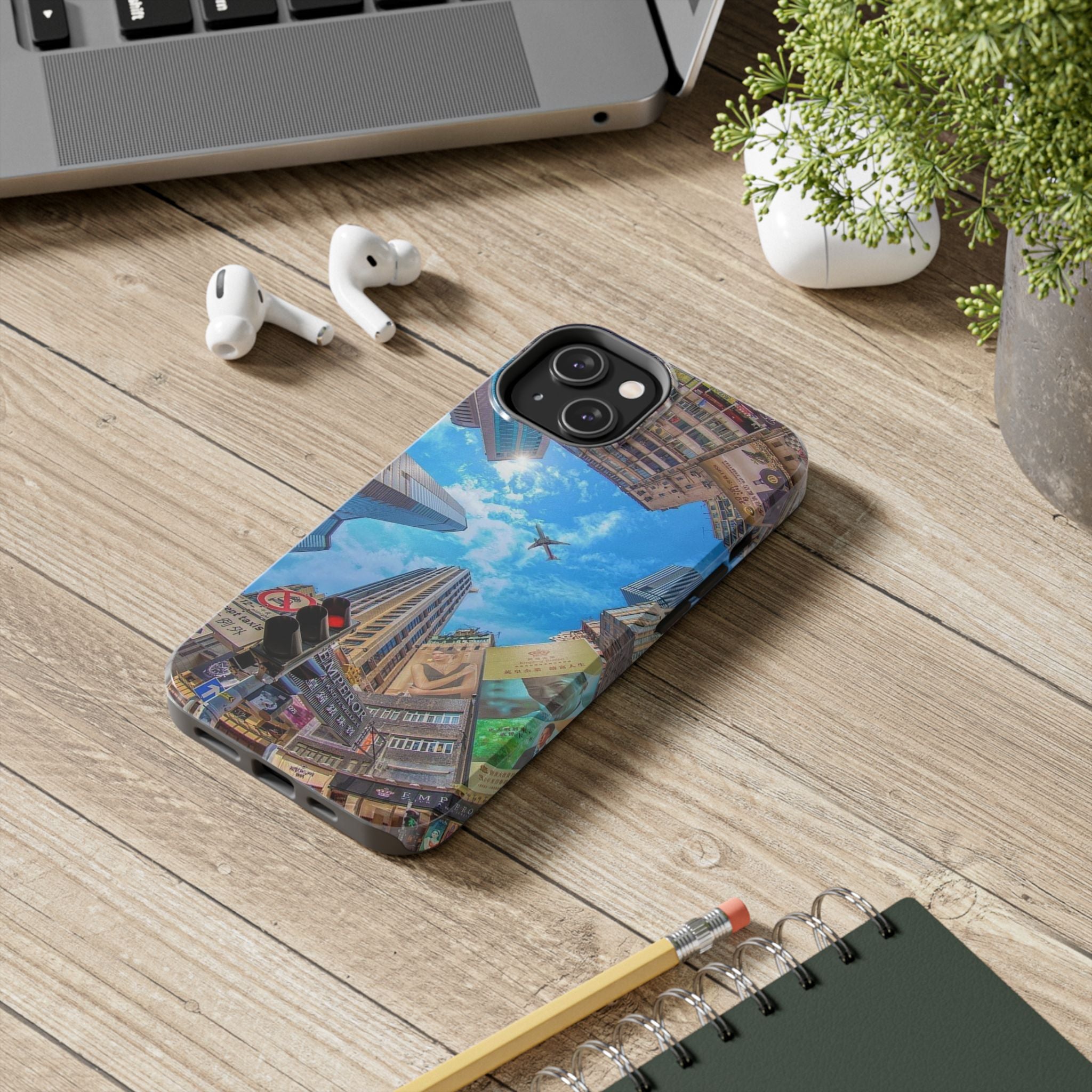Urban Skyline Tough iPhone Case, Durable Phone Cover, Cityscape Accessory, Gift for Travelers, Urban Style Protection