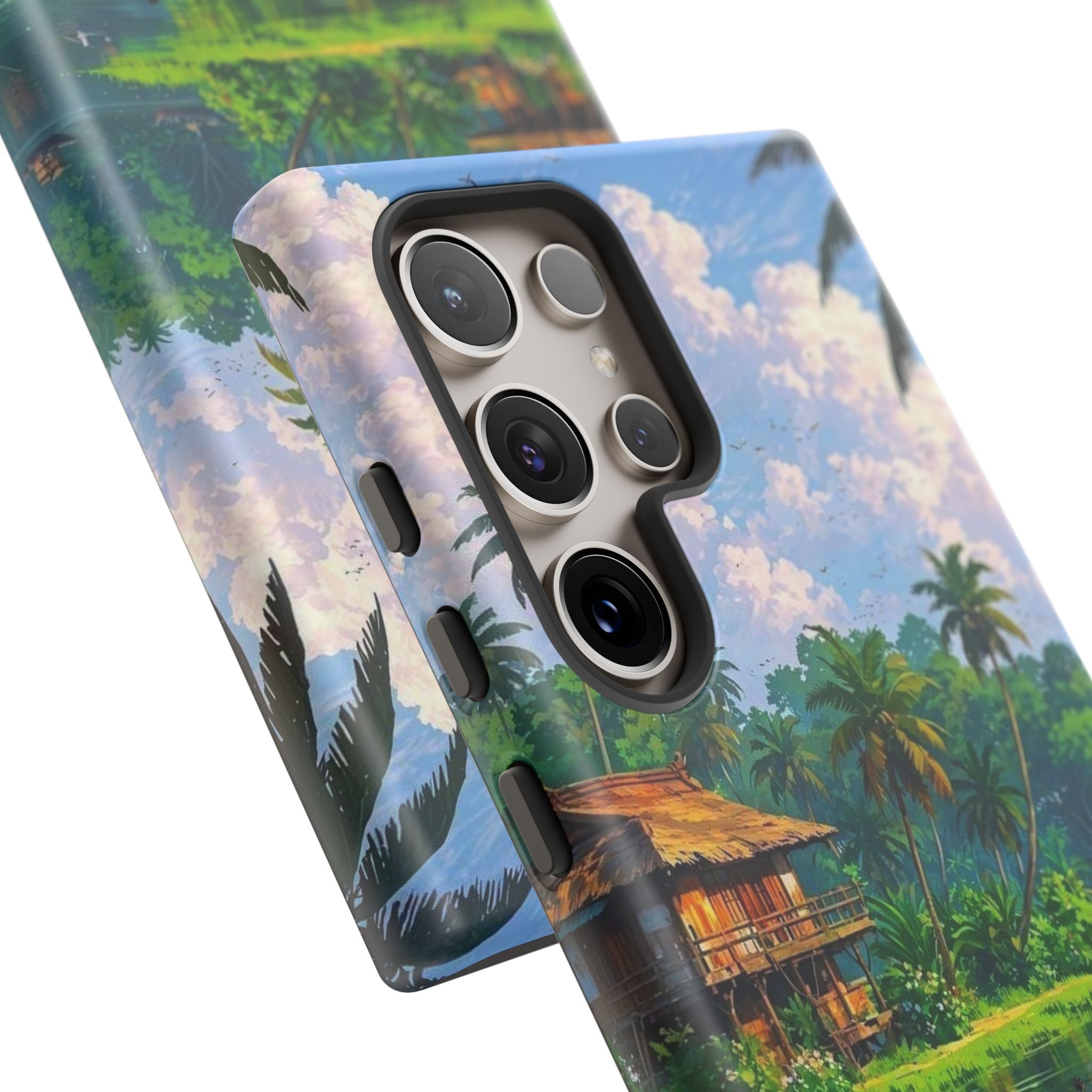Tropical Landscape Phone Case, Nature Inspired Cover, Beach Vibe Gift, Artwork Protection Case, Summer Essentials Iphone and Samsung Cases