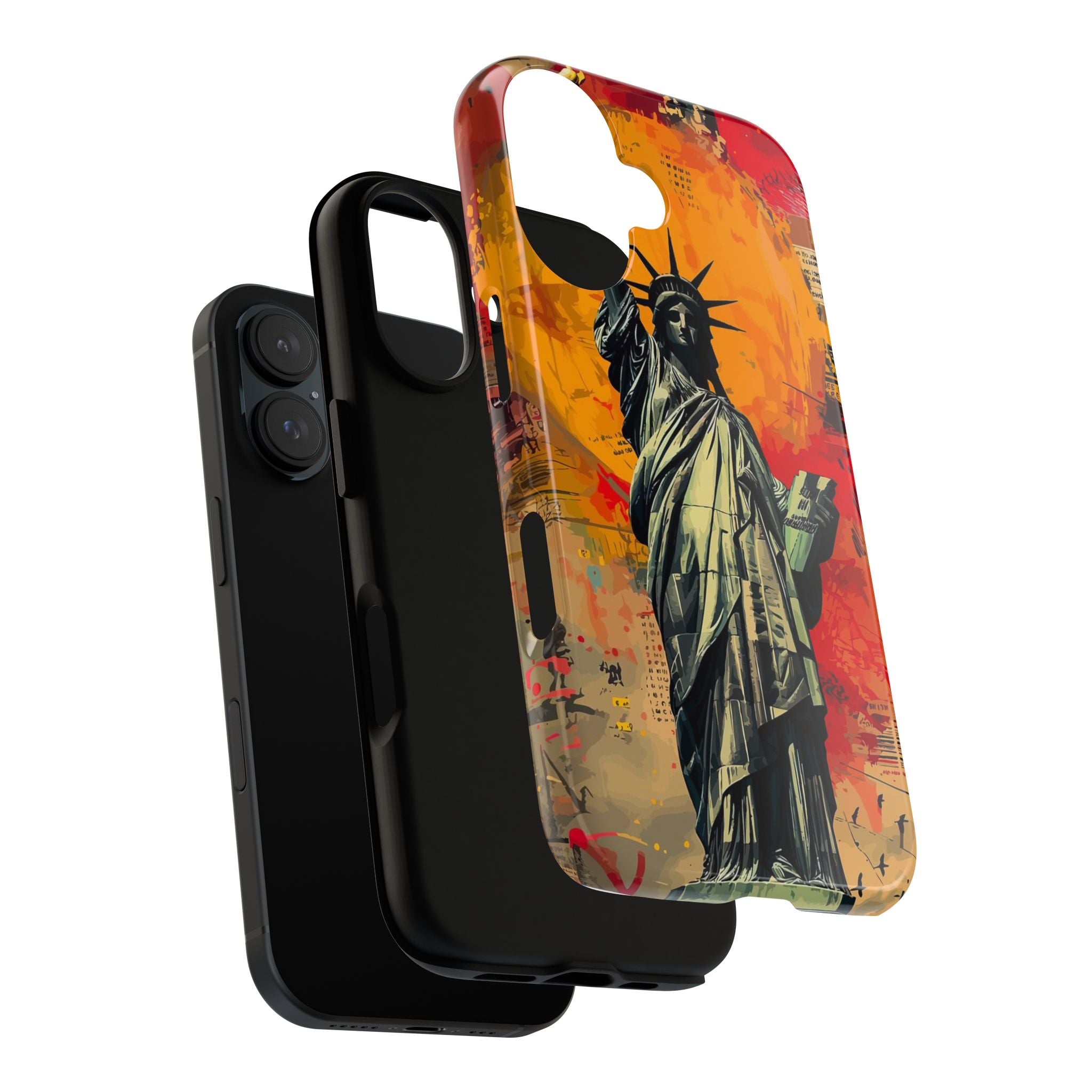 Graffiti Statue of Liberty Phone Case, Tough Cases for iPhone, Unique Phone Cover, Colorful Art Design, Gift for Her, Urban Style