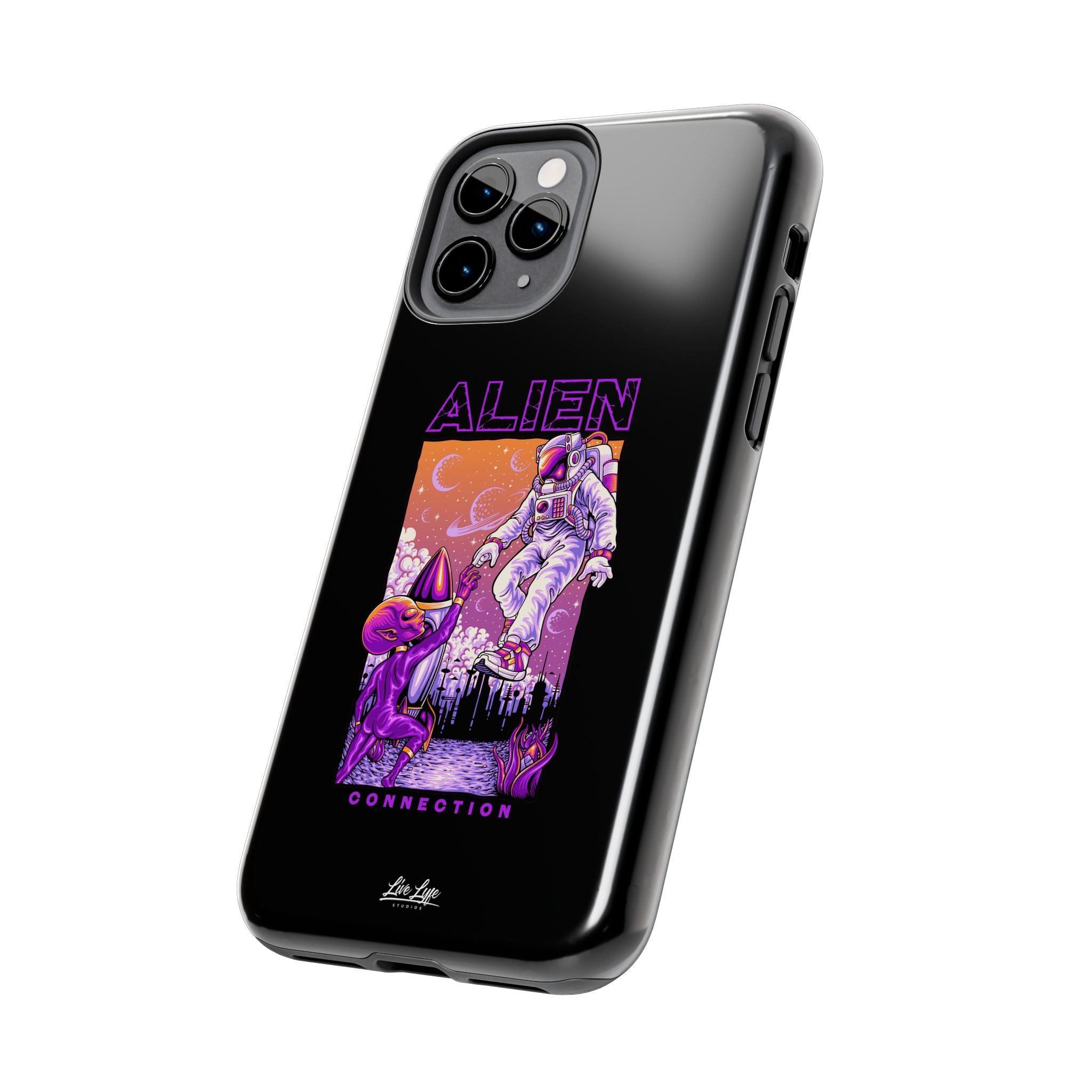 Alien Connection Phone Case – Sleek Black Cover