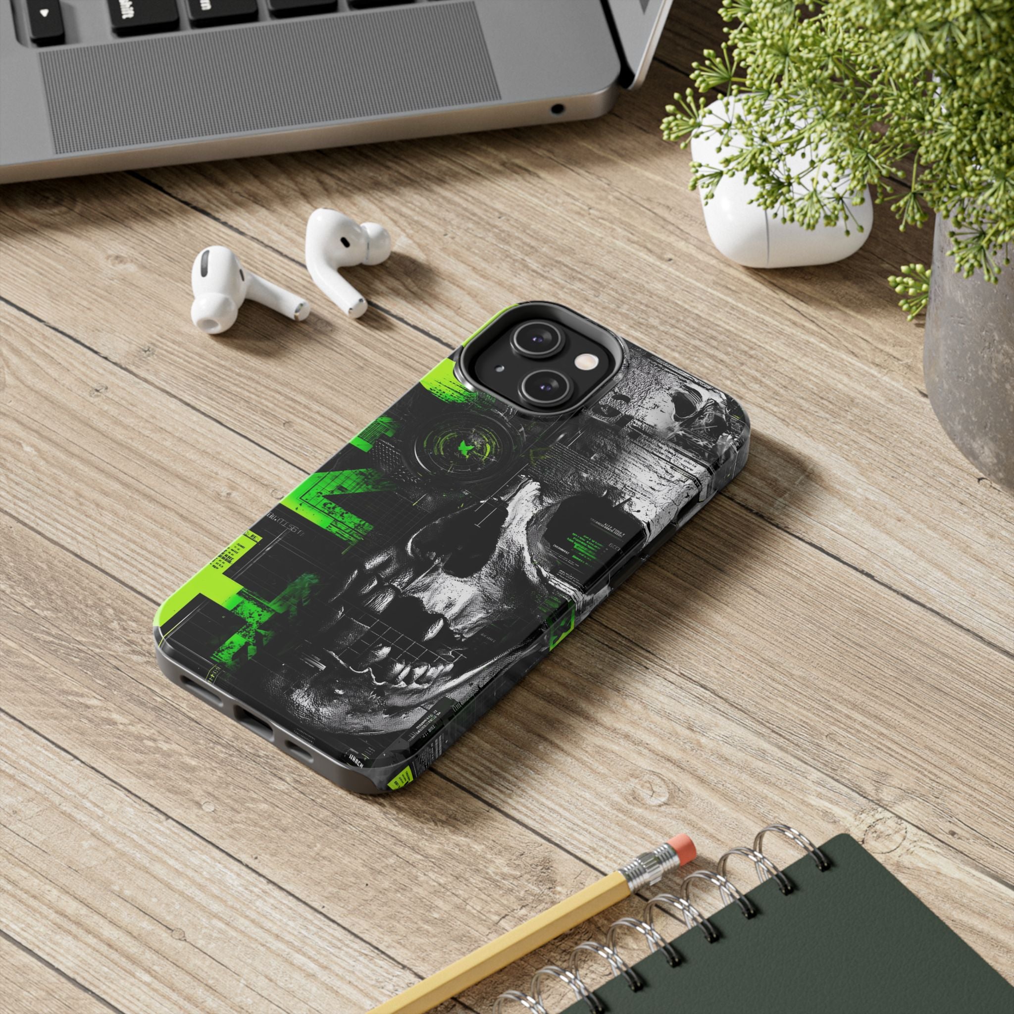 Edgy Skull iPhone Case Tough Protection for Your Device, Unique Design for Gamers, Halloween Gift, Tech Accessories, Bold Aesthetic