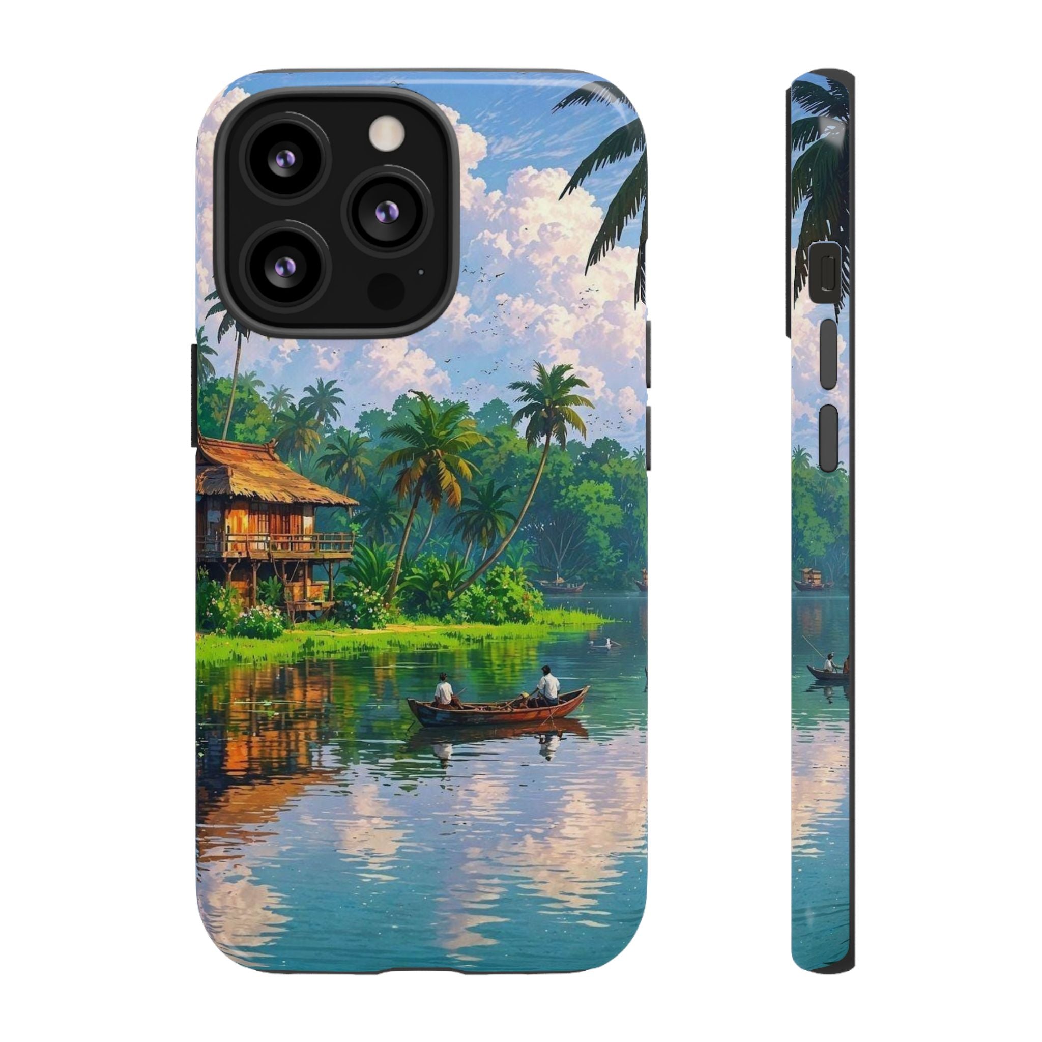 Tropical Landscape Phone Case, Nature Inspired Cover, Beach Vibe Gift, Artwork Protection Case, Summer Essentials Iphone and Samsung Cases