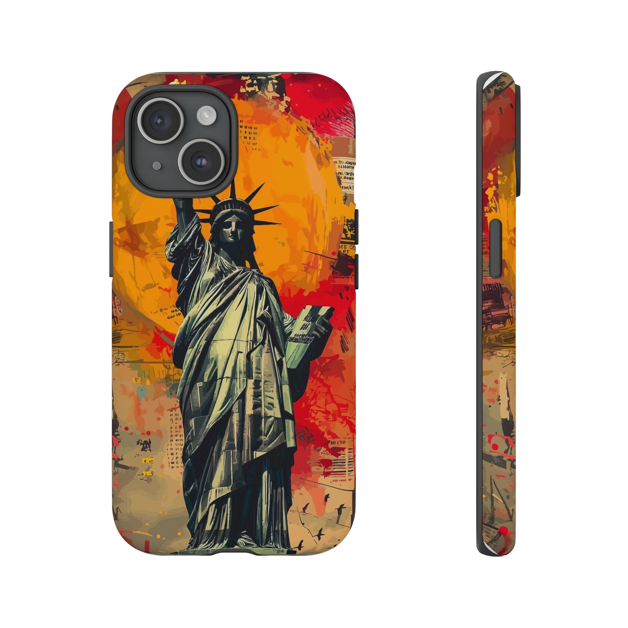 Graffiti Statue of Liberty Phone Case, Tough Cases for iPhone, Unique Phone Cover, Colorful Art Design, Gift for Her, Urban Style