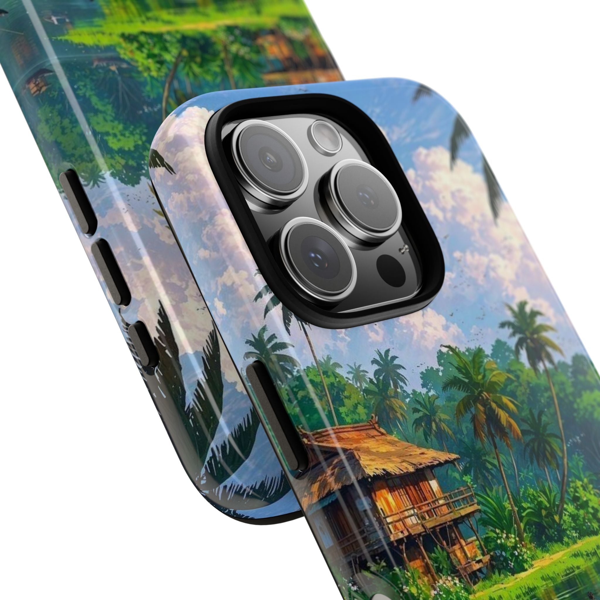 Tropical Landscape Phone Case, Nature Inspired Cover, Beach Vibe Gift, Artwork Protection Case, Summer Essentials Iphone and Samsung Cases