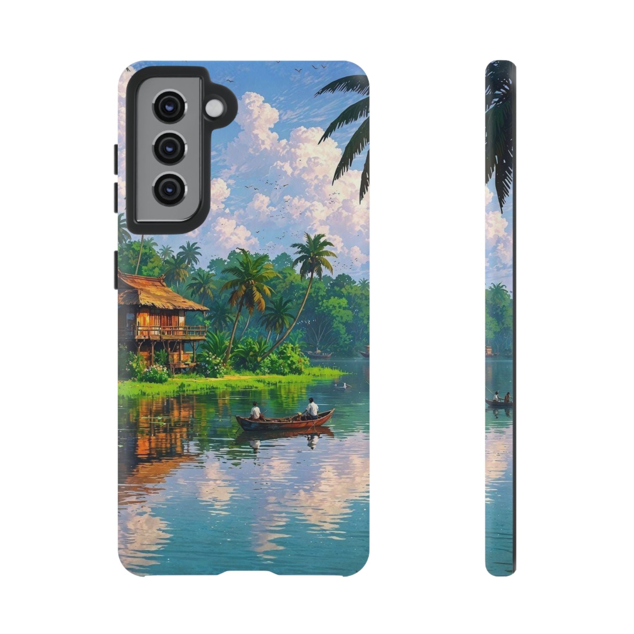 Tropical Landscape Phone Case, Nature Inspired Cover, Beach Vibe Gift, Artwork Protection Case, Summer Essentials Iphone and Samsung Cases