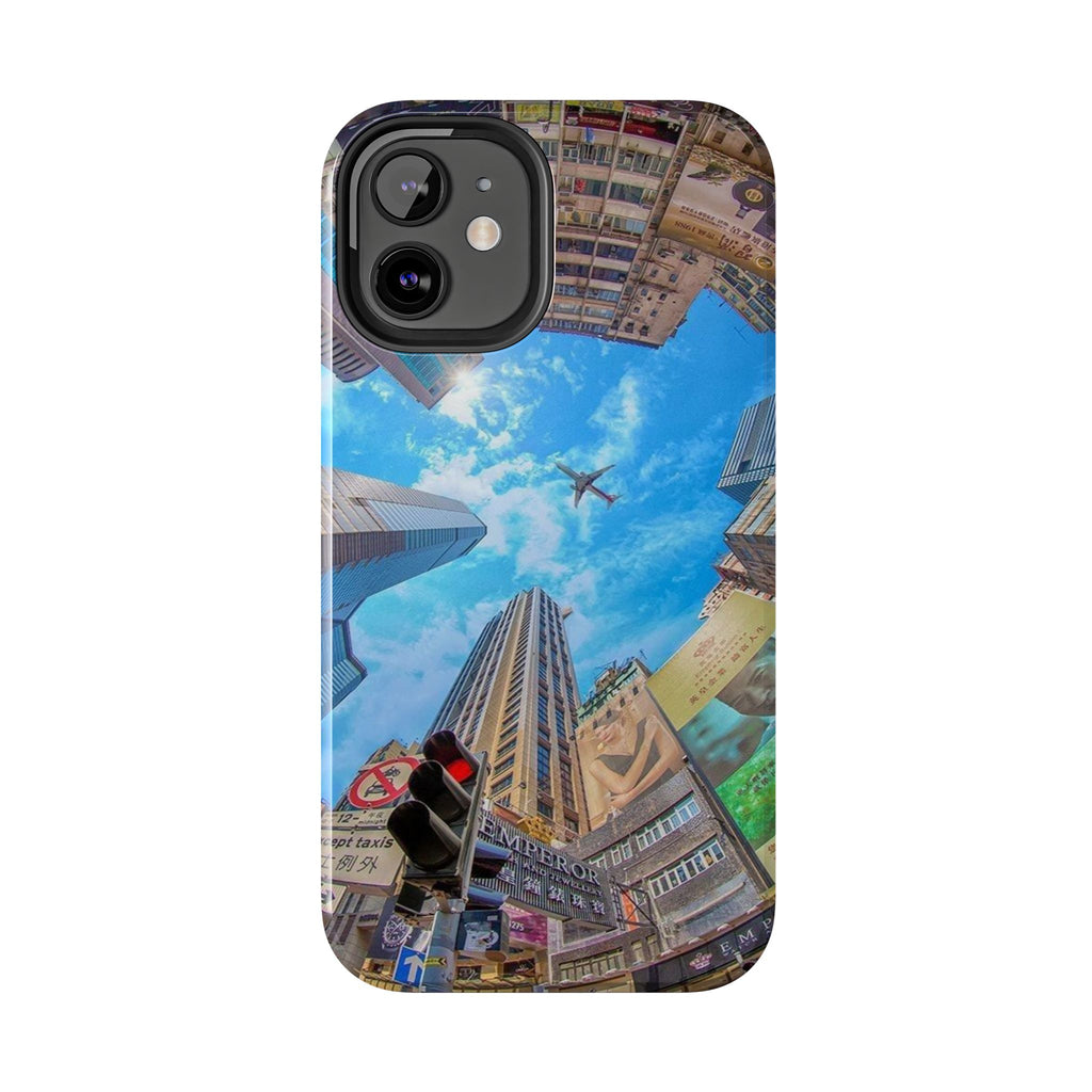 Urban Skyline Tough iPhone Case, Durable Phone Cover, Cityscape Accessory, Gift for Travelers, Urban Style Protection