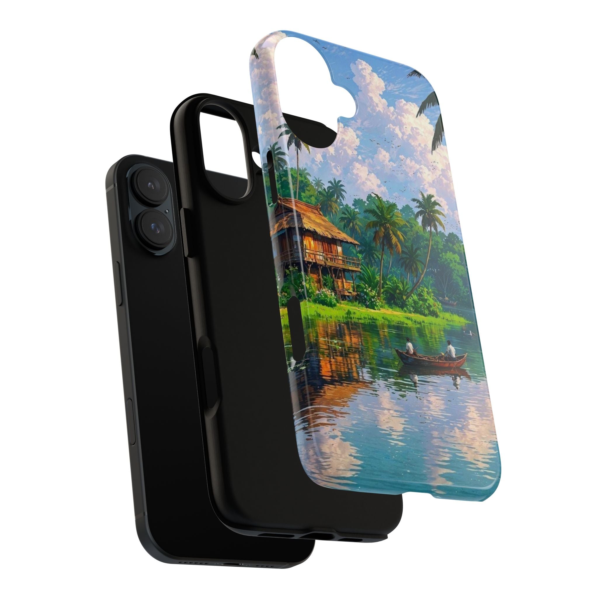Tropical Landscape Phone Case, Nature Inspired Cover, Beach Vibe Gift, Artwork Protection Case, Summer Essentials Iphone and Samsung Cases