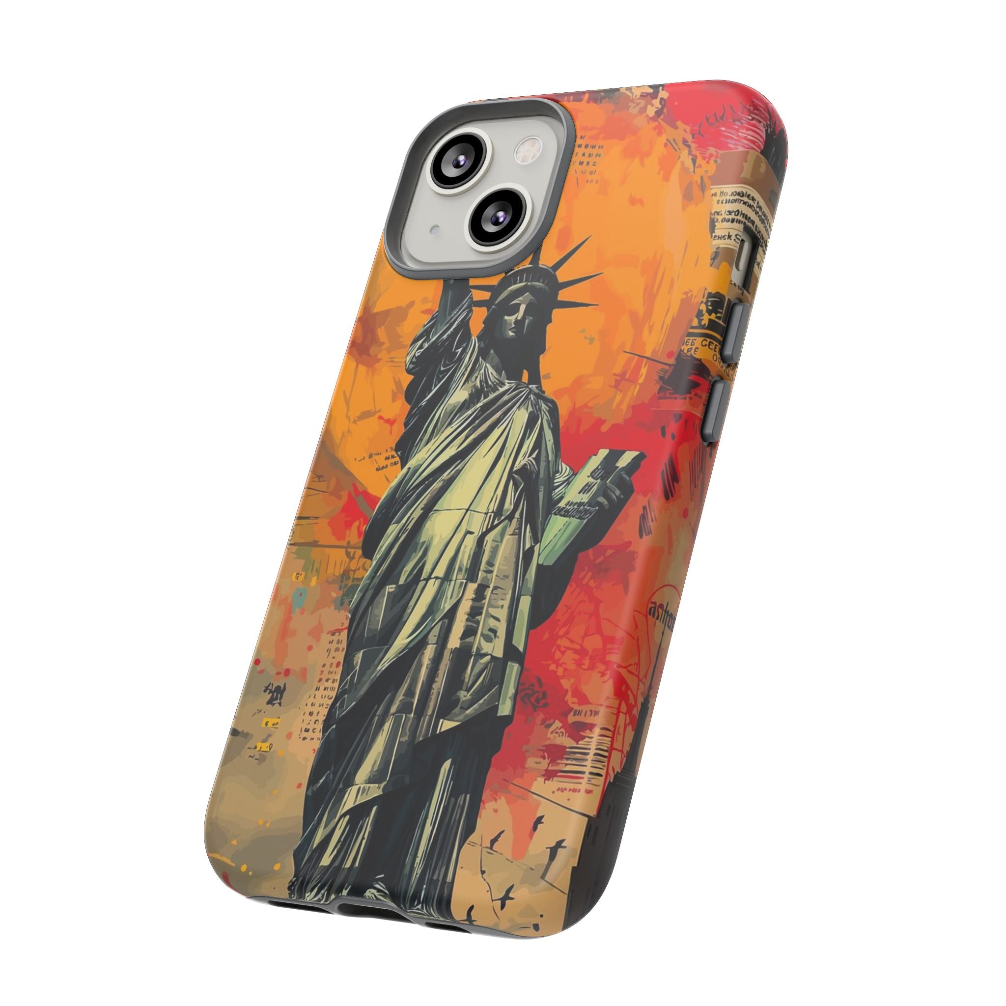 Graffiti Statue of Liberty Phone Case, Tough Cases for iPhone, Unique Phone Cover, Colorful Art Design, Gift for Her, Urban Style