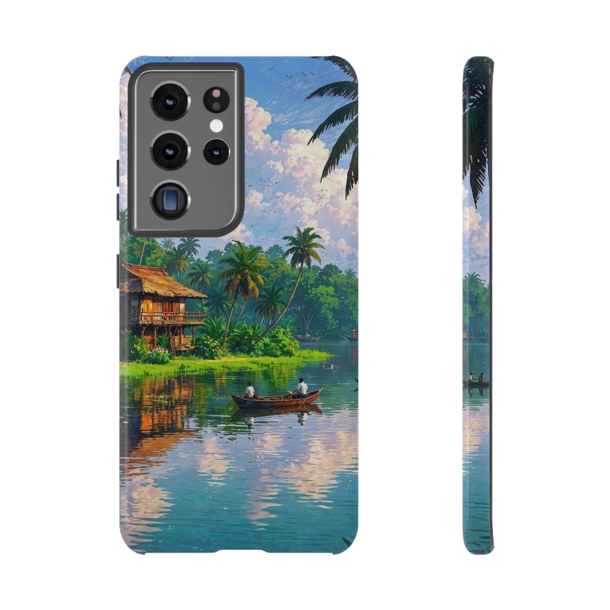 Tropical Landscape Phone Case, Nature Inspired Cover, Beach Vibe Gift, Artwork Protection Case, Summer Essentials Iphone and Samsung Cases