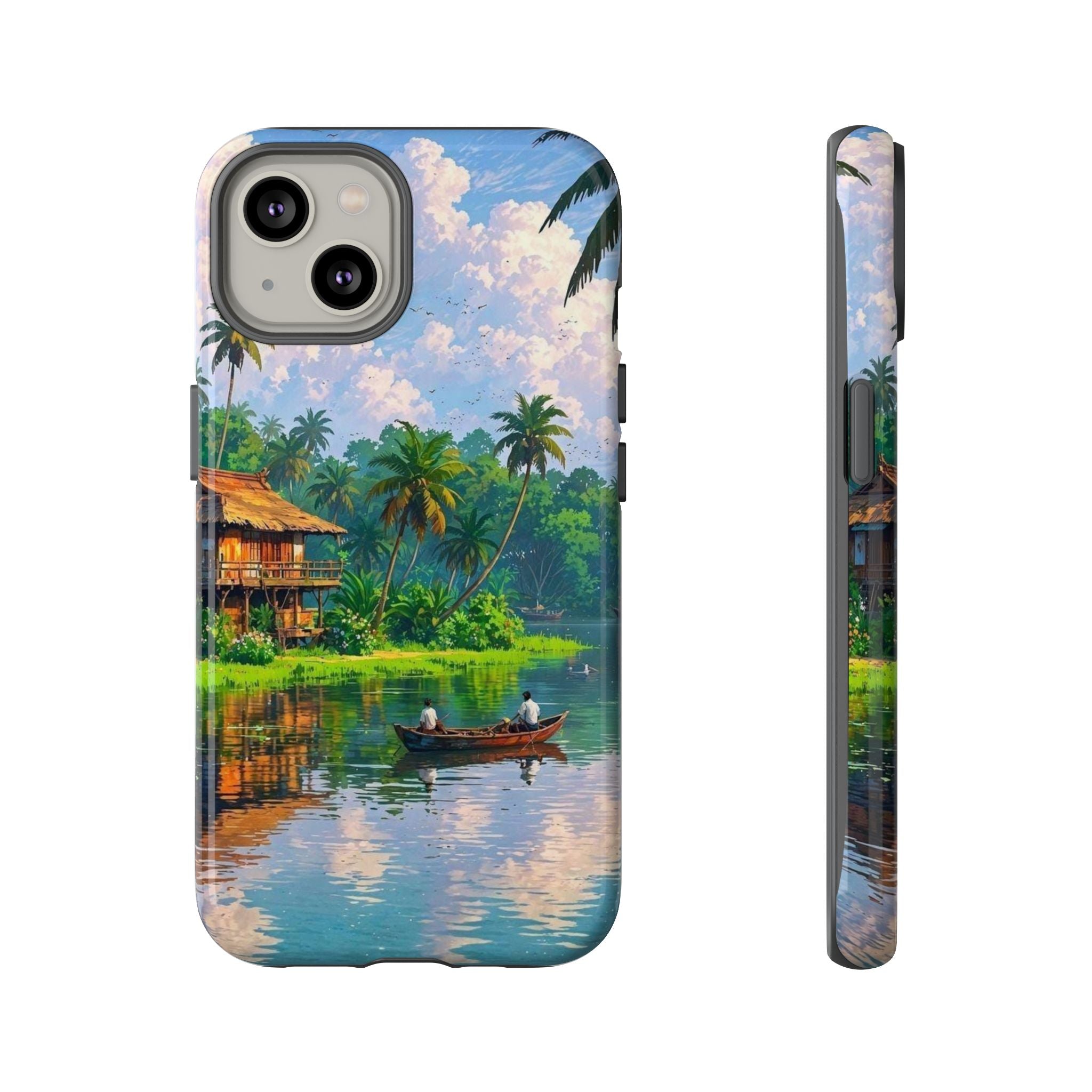 Tropical Landscape Phone Case, Nature Inspired Cover, Beach Vibe Gift, Artwork Protection Case, Summer Essentials Iphone and Samsung Cases