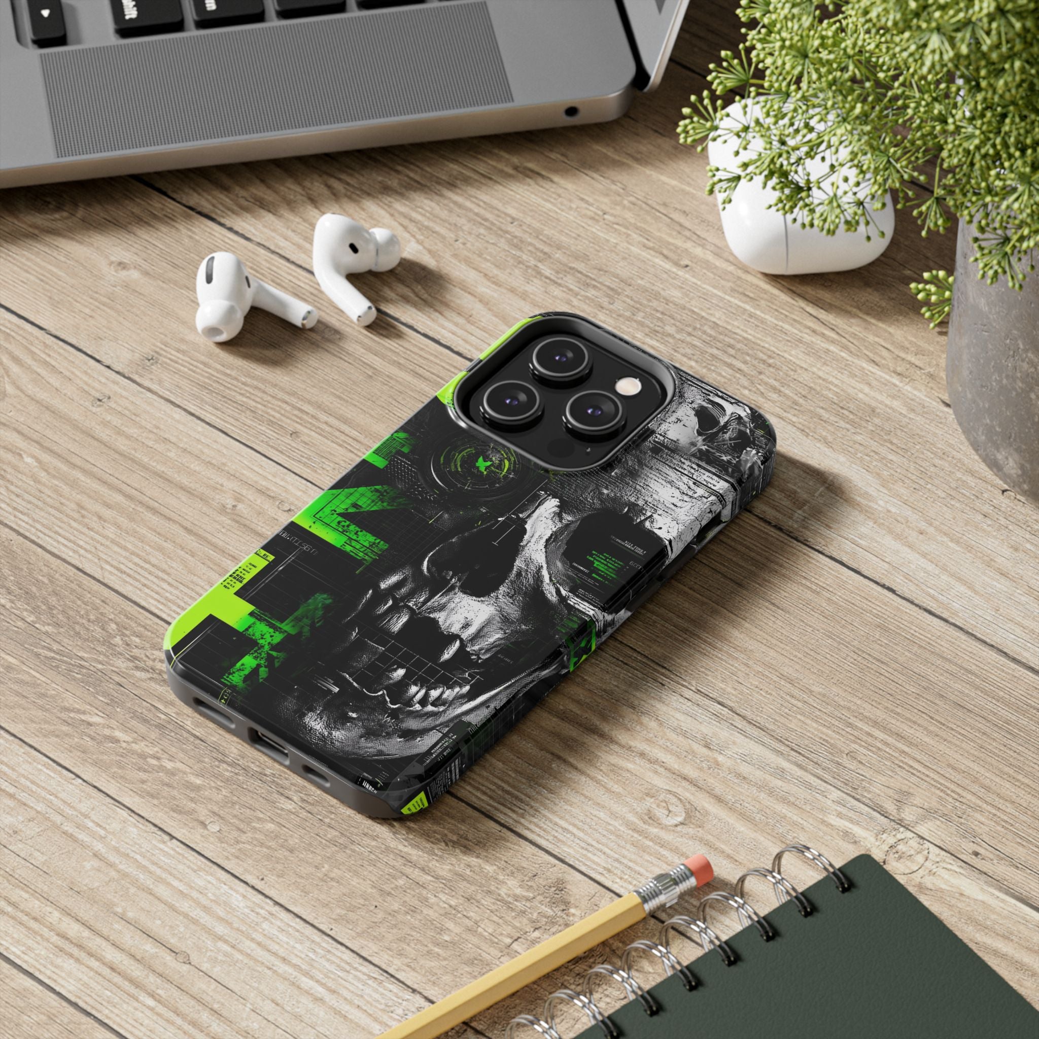 Edgy Skull iPhone Case Tough Protection for Your Device, Unique Design for Gamers, Halloween Gift, Tech Accessories, Bold Aesthetic