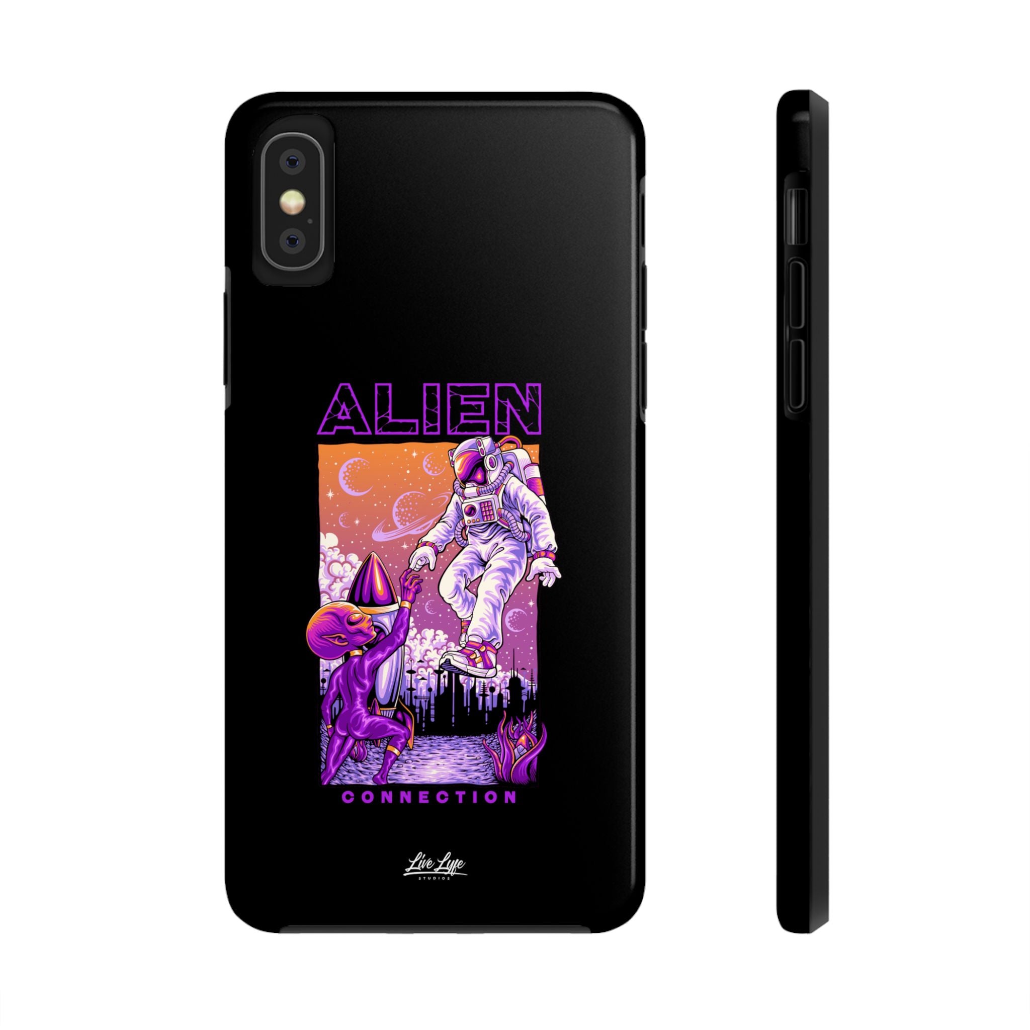Alien Connection Phone Case – Sleek Black Cover