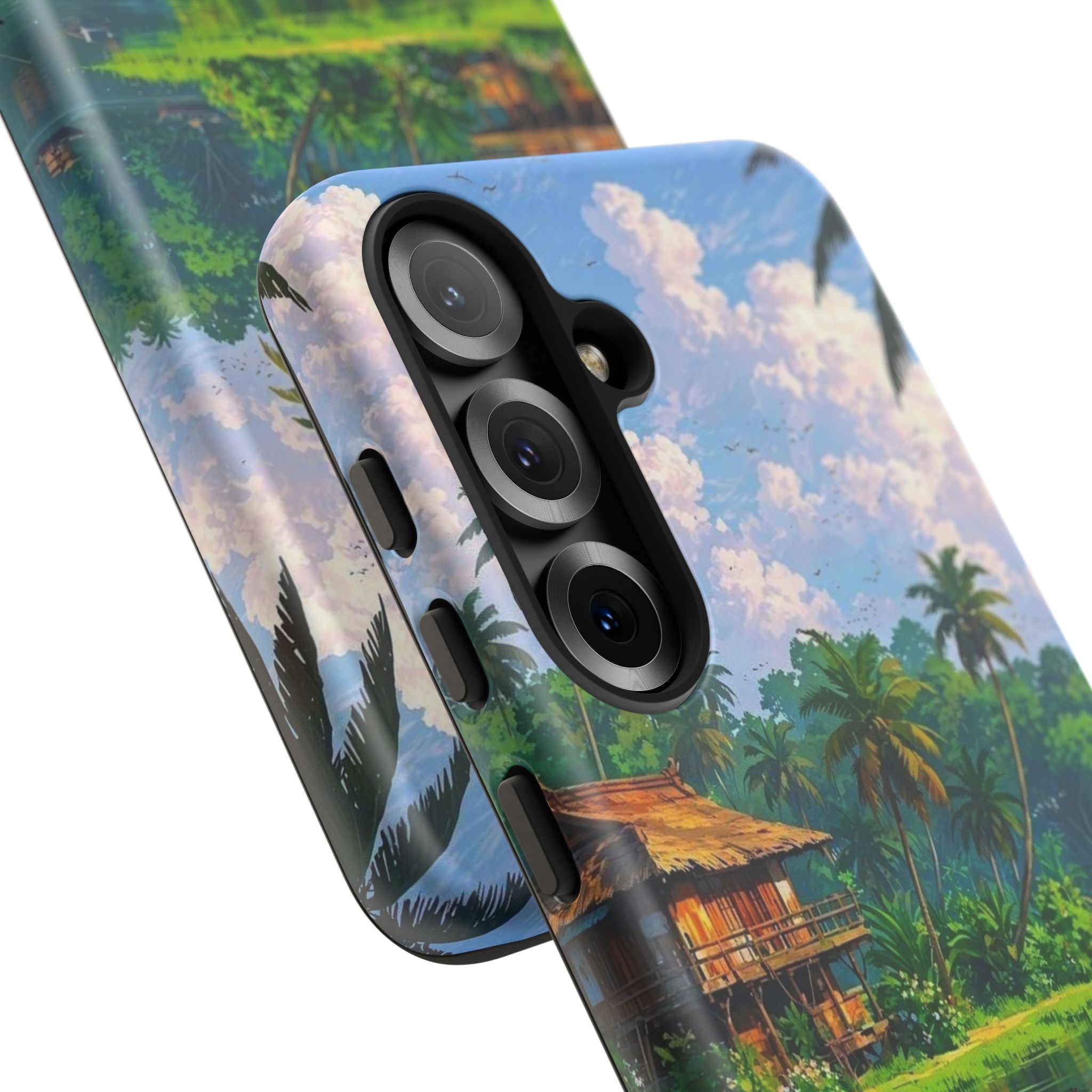 Tropical Landscape Phone Case, Nature Inspired Cover, Beach Vibe Gift, Artwork Protection Case, Summer Essentials Iphone and Samsung Cases