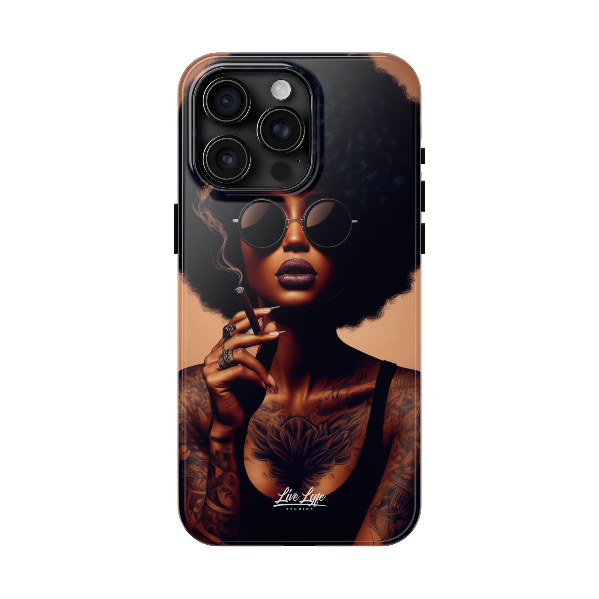 Smoke & Soul Afro Queen Vibe Phone Case, Protective Phone Case