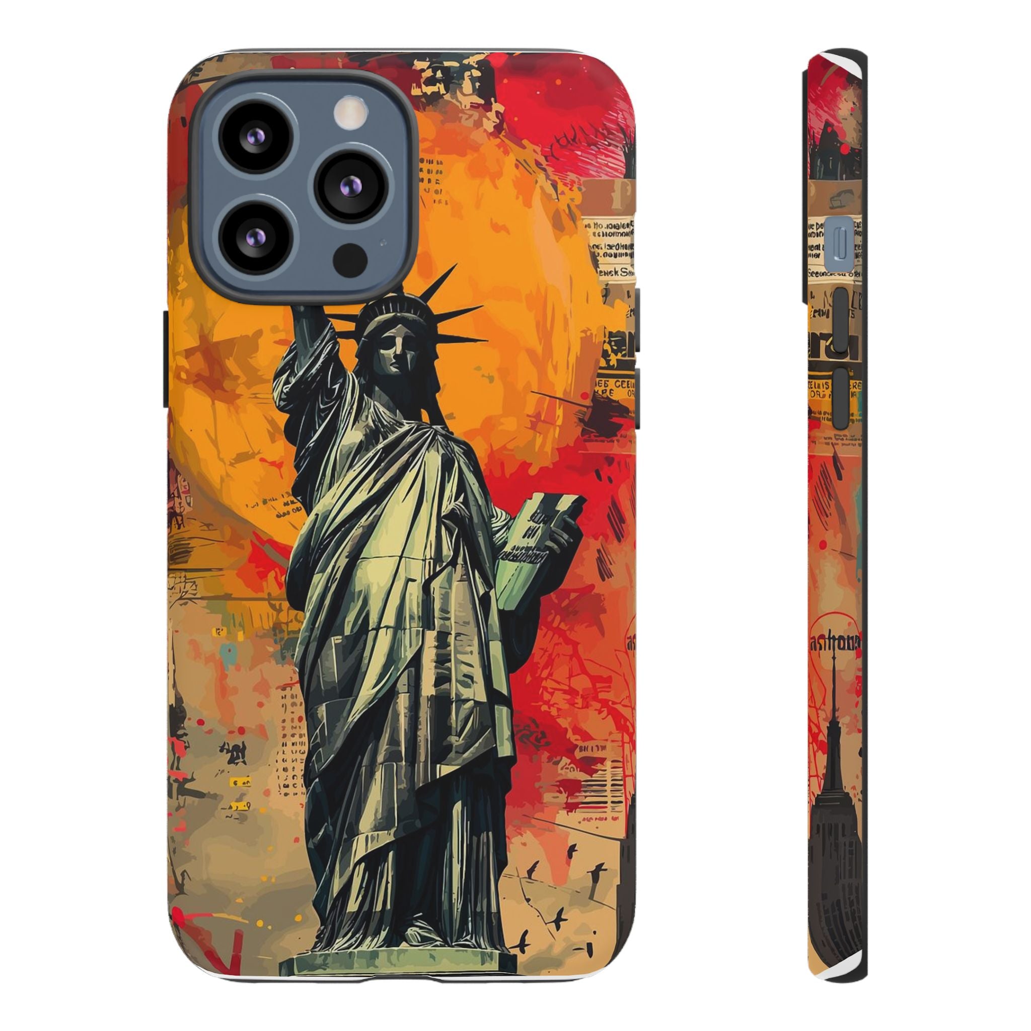Graffiti Statue of Liberty Phone Case, Tough Cases for iPhone, Unique Phone Cover, Colorful Art Design, Gift for Her, Urban Style
