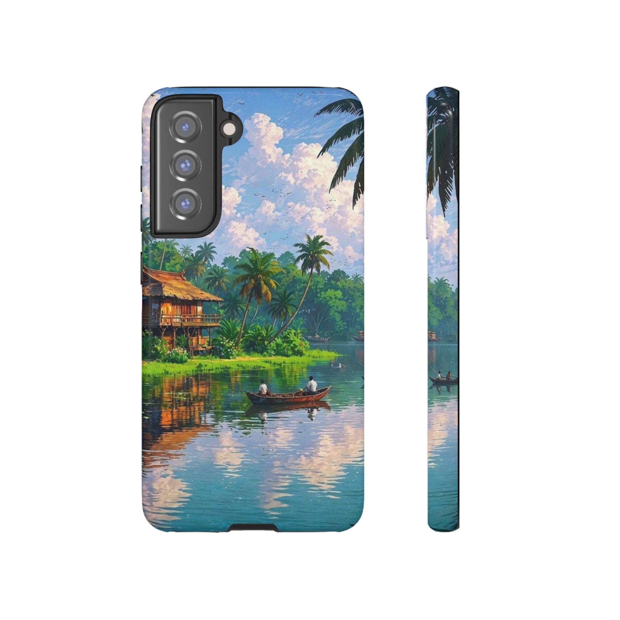 Tropical Landscape Phone Case, Nature Inspired Cover, Beach Vibe Gift, Artwork Protection Case, Summer Essentials Iphone and Samsung Cases