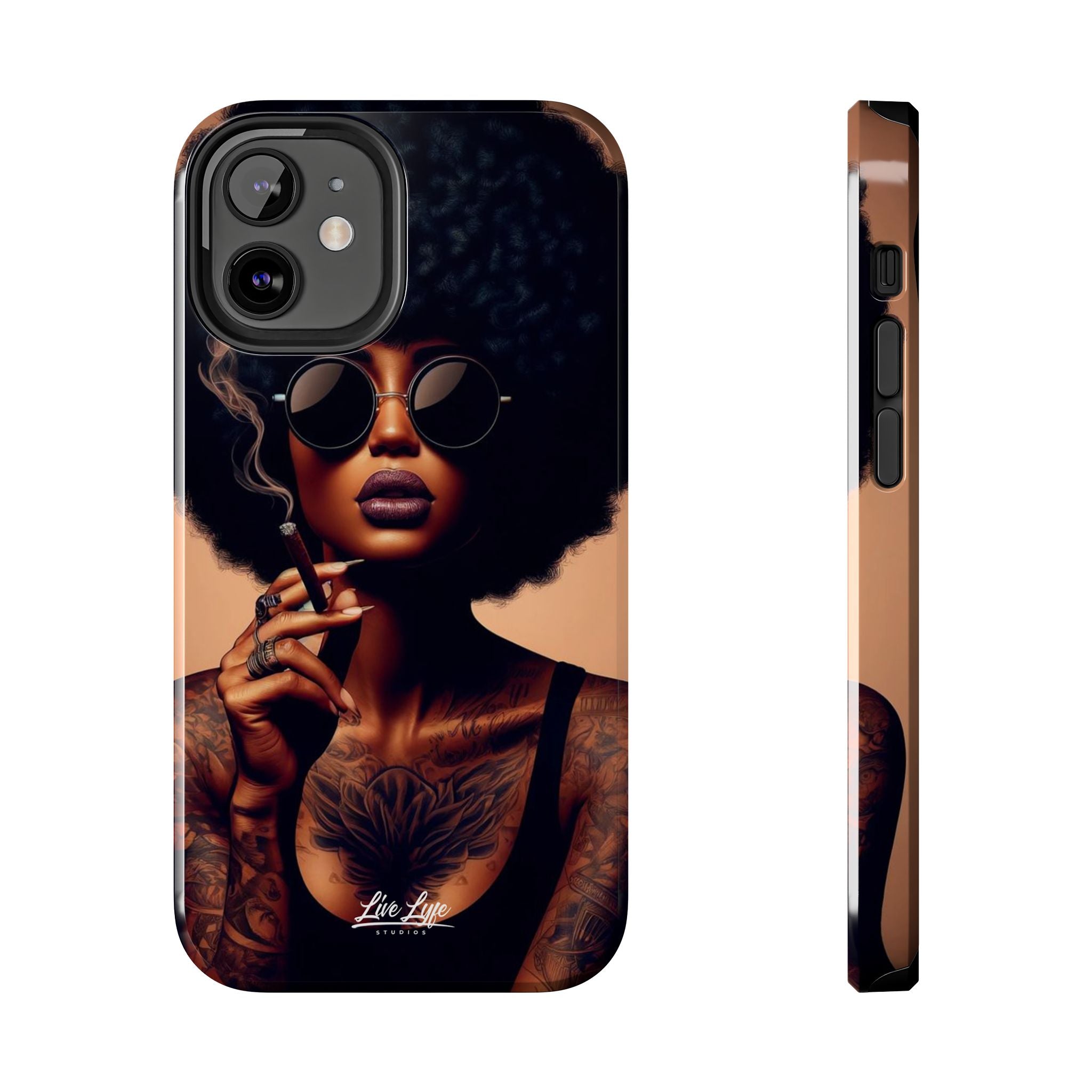 Smoke & Soul Afro Queen Vibe Phone Case, Protective Phone Case