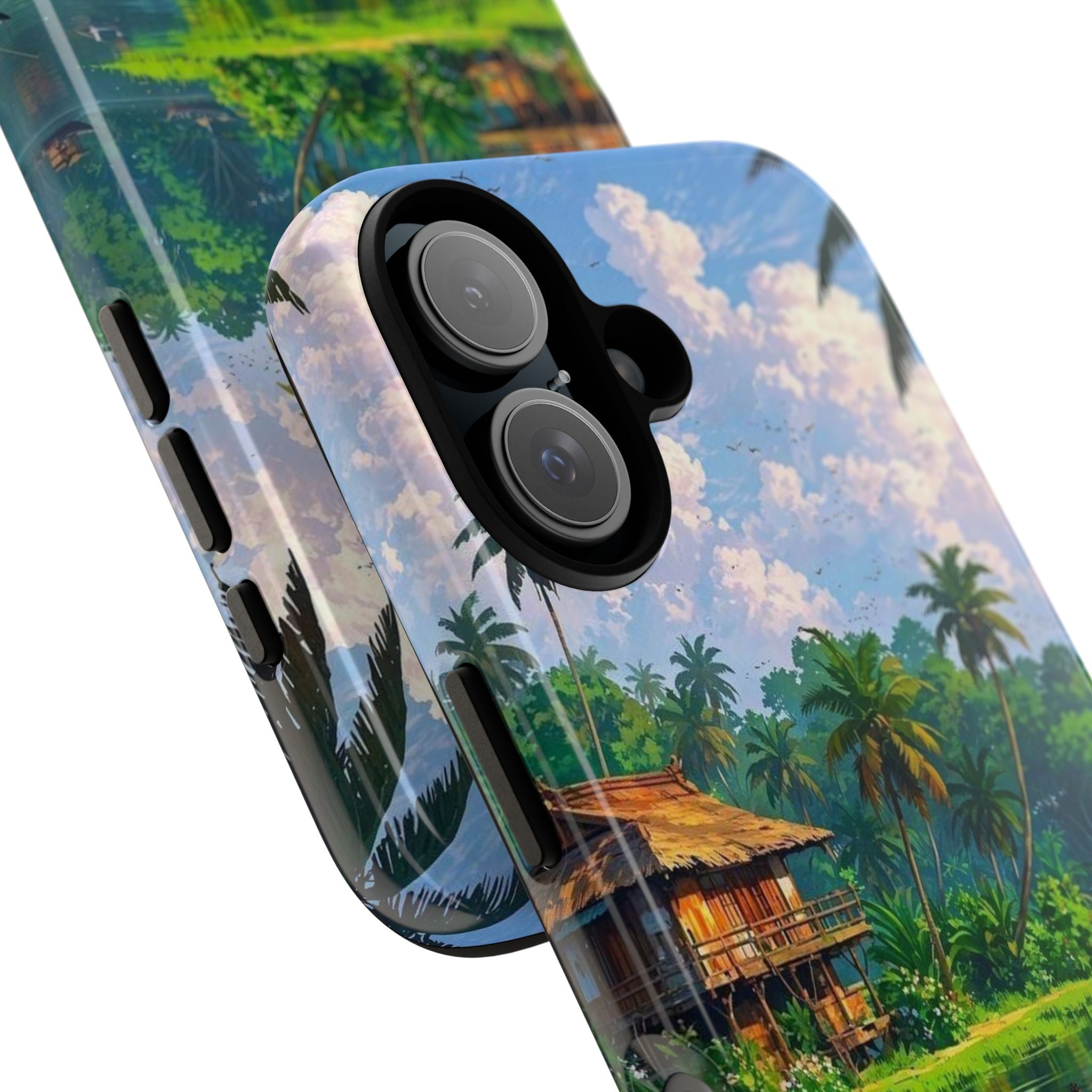 Tropical Landscape Phone Case, Nature Inspired Cover, Beach Vibe Gift, Artwork Protection Case, Summer Essentials Iphone and Samsung Cases