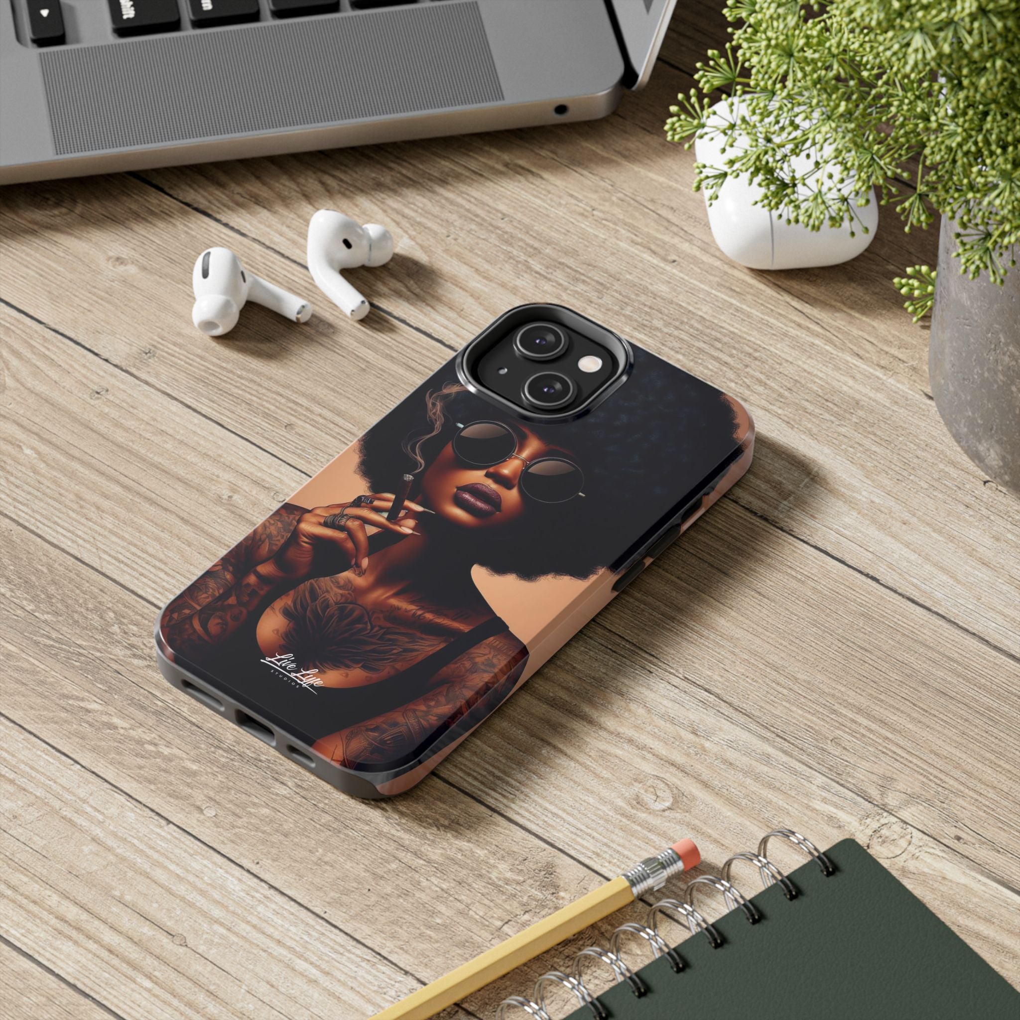 Smoke & Soul Afro Queen Vibe Phone Case, Protective Phone Case
