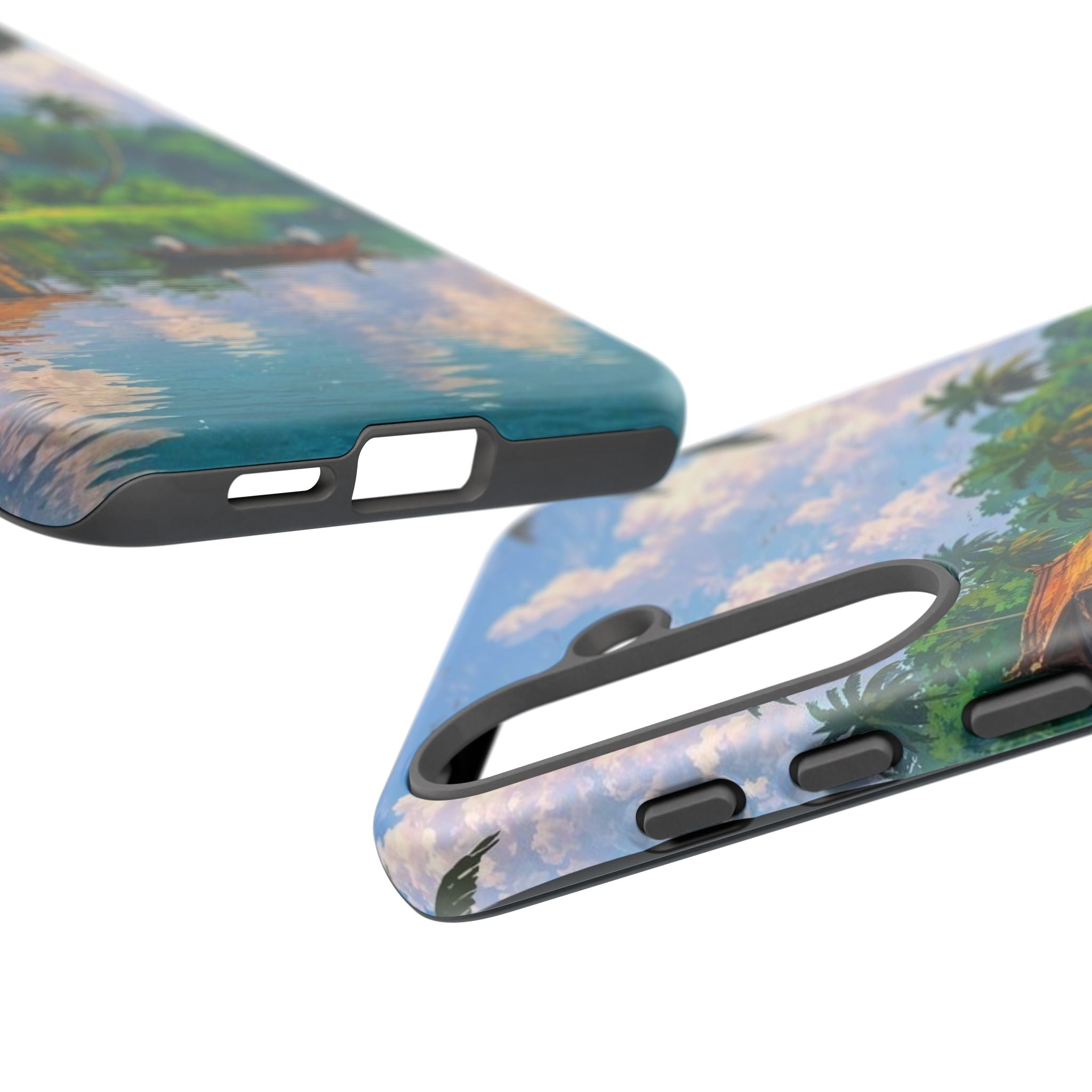 Tropical Landscape Phone Case, Nature Inspired Cover, Beach Vibe Gift, Artwork Protection Case, Summer Essentials Iphone and Samsung Cases