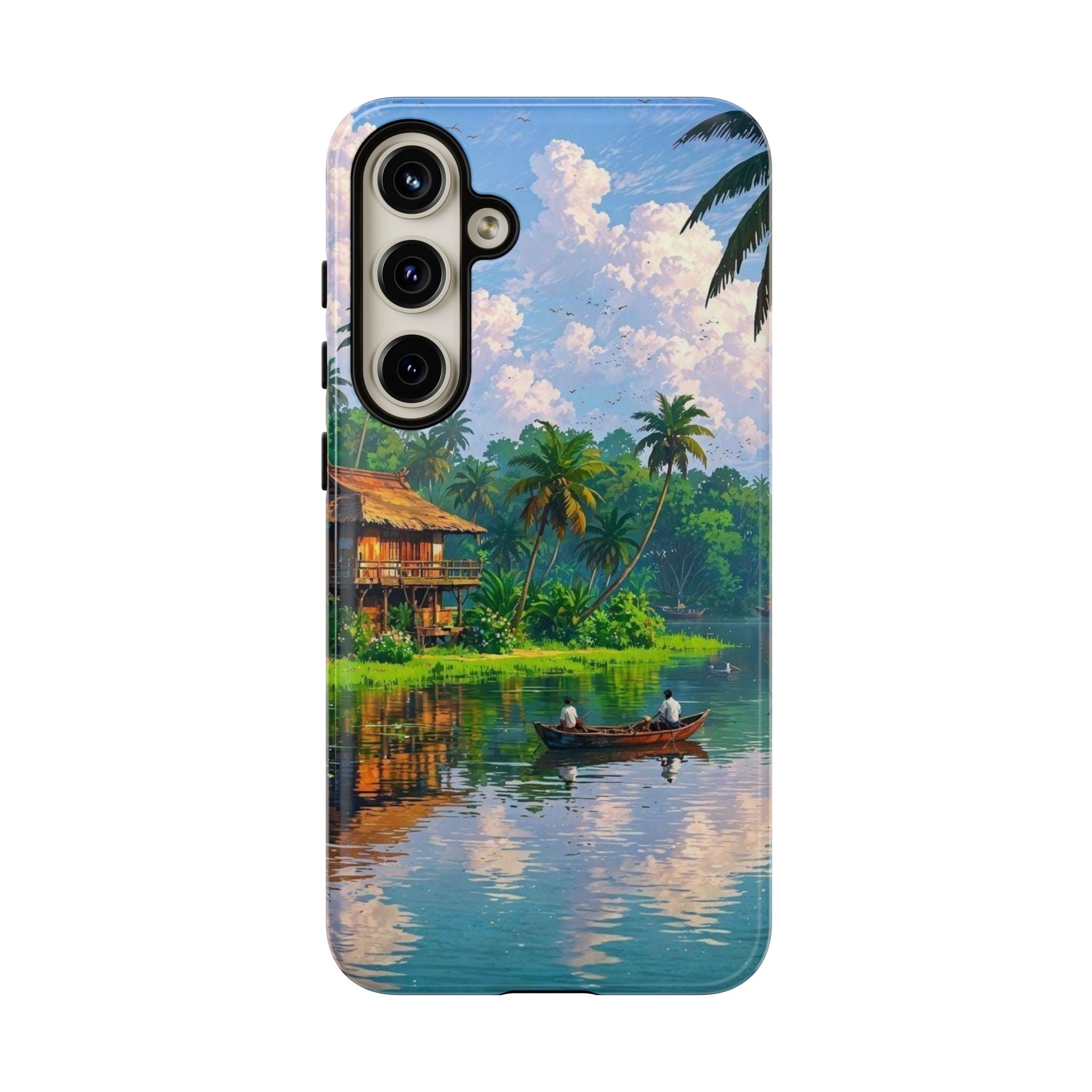 Tropical Landscape Phone Case, Nature Inspired Cover, Beach Vibe Gift, Artwork Protection Case, Summer Essentials Iphone and Samsung Cases