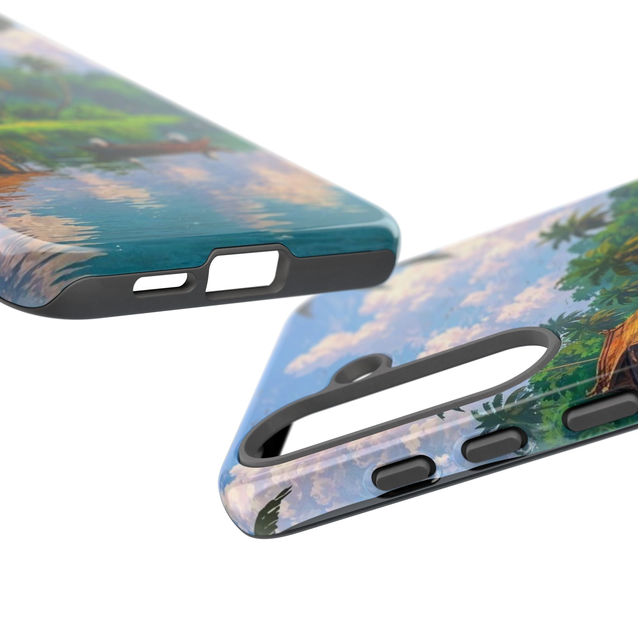 Tropical Landscape Phone Case, Nature Inspired Cover, Beach Vibe Gift, Artwork Protection Case, Summer Essentials Iphone and Samsung Cases