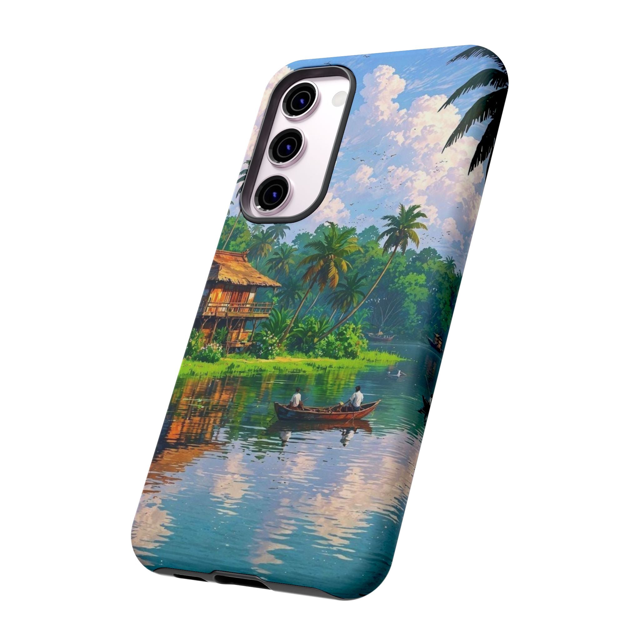 Tropical Landscape Phone Case, Nature Inspired Cover, Beach Vibe Gift, Artwork Protection Case, Summer Essentials Iphone and Samsung Cases