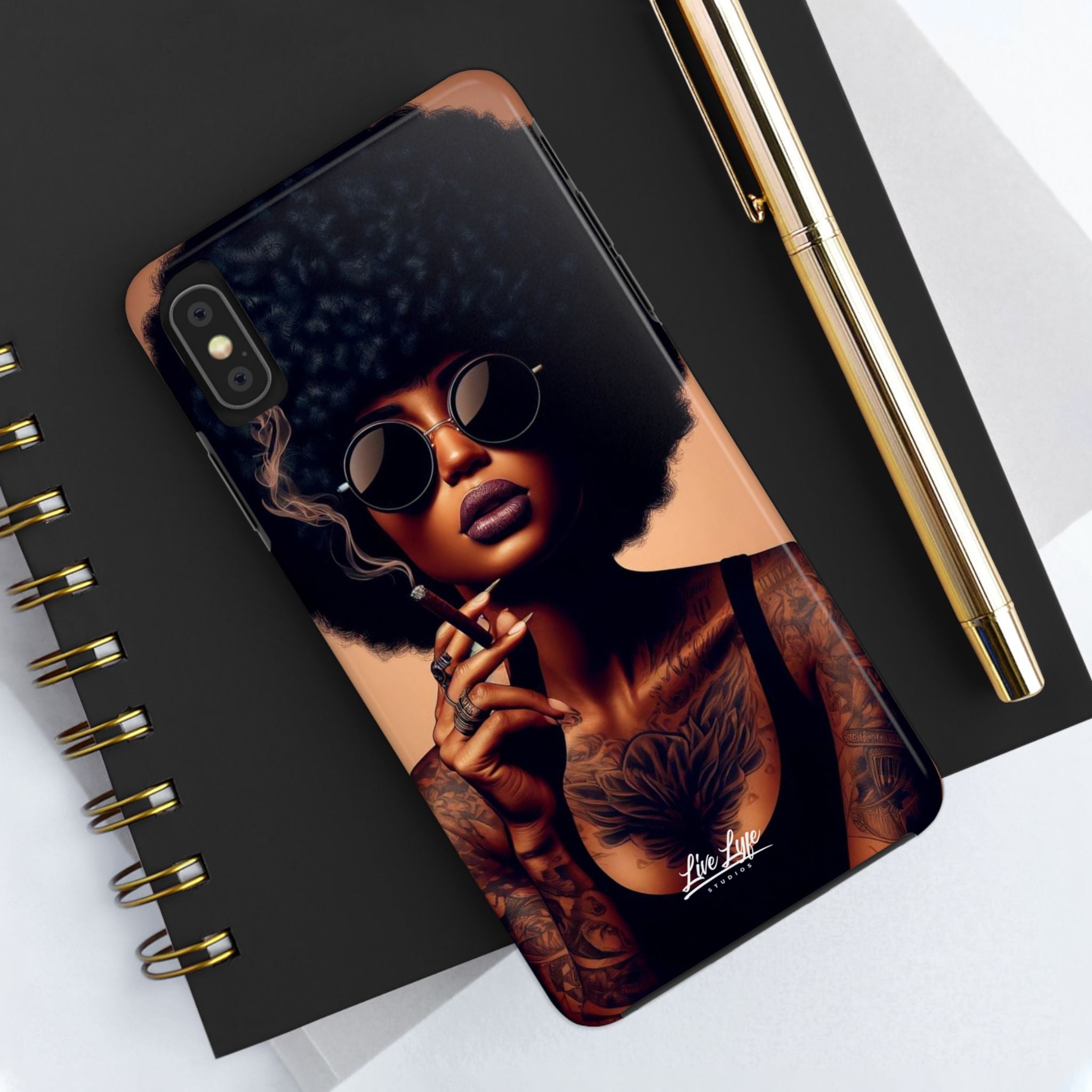 Smoke & Soul Afro Queen Vibe Phone Case, Protective Phone Case