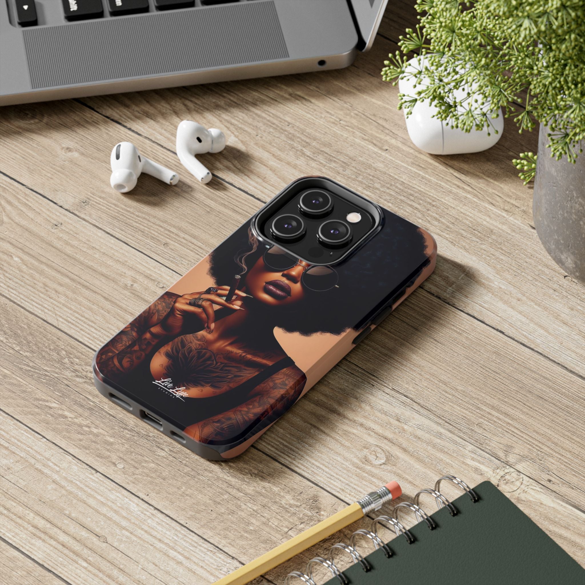 Smoke & Soul Afro Queen Vibe Phone Case, Protective Phone Case