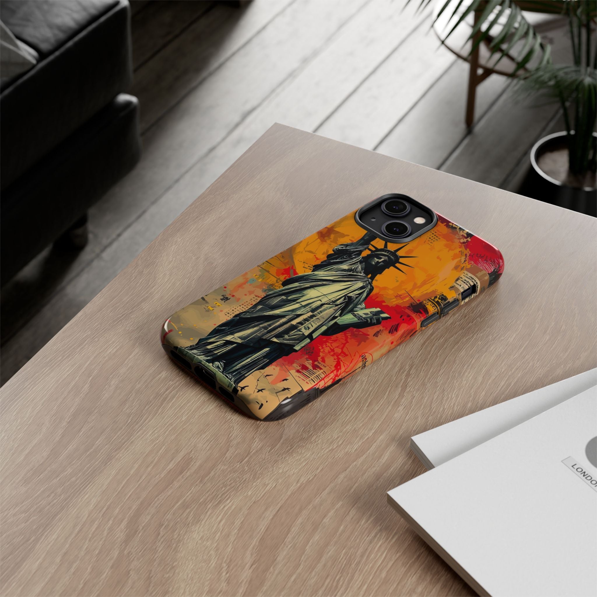 Graffiti Statue of Liberty Phone Case, Tough Cases for iPhone, Unique Phone Cover, Colorful Art Design, Gift for Her, Urban Style