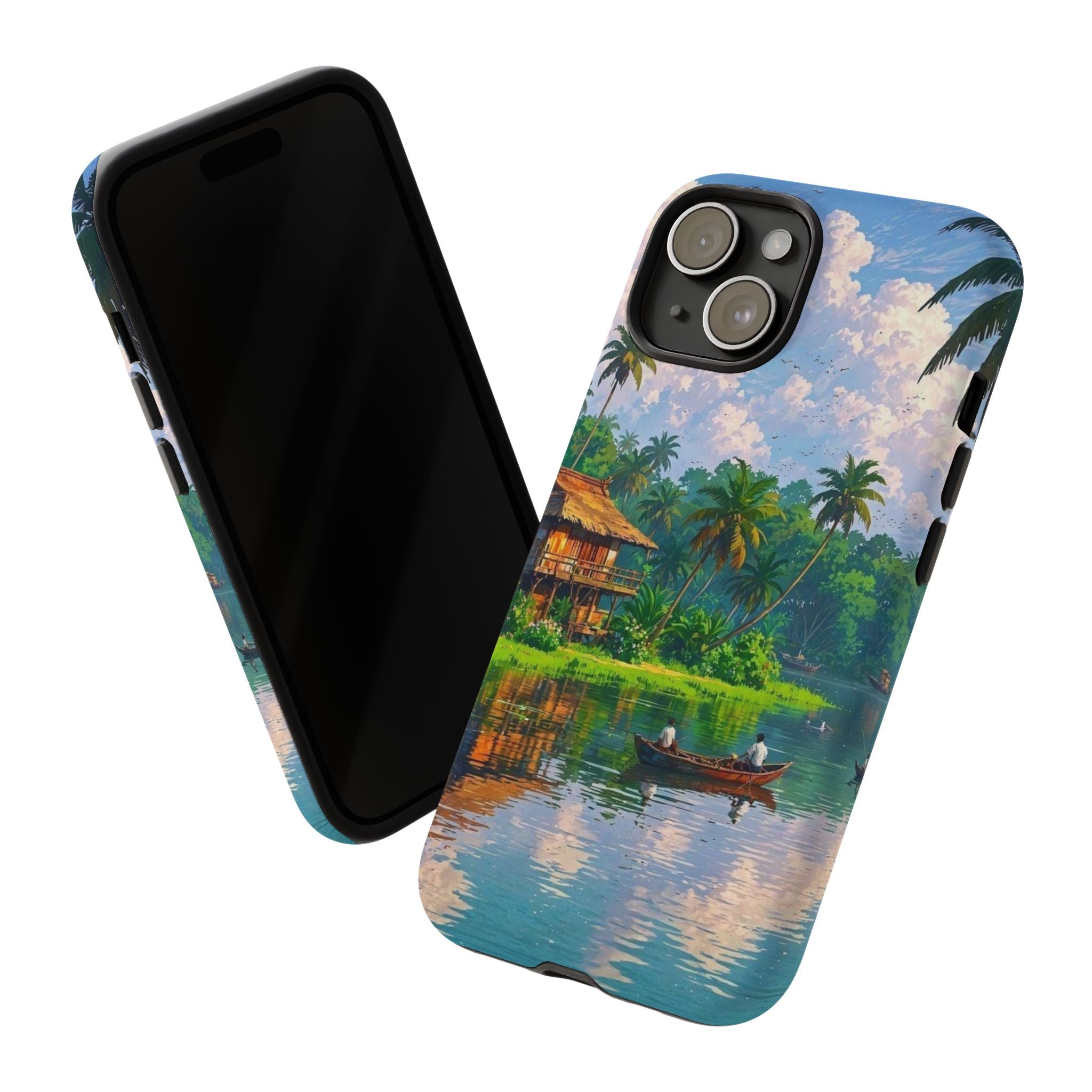 Tropical Landscape Phone Case, Nature Inspired Cover, Beach Vibe Gift, Artwork Protection Case, Summer Essentials Iphone and Samsung Cases